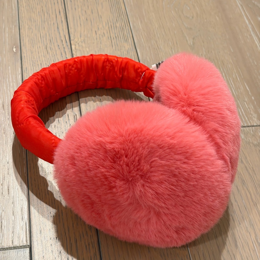 pink and red earmuffs